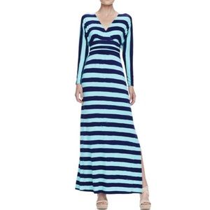 Lilly Pulitzer Riana Blue Aqua Striped Maxi Dress